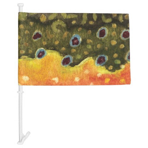 Brook Trout Fly Fishing Ichthyologist Anglers Car Flag