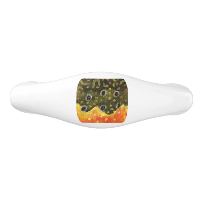 Brook Trout Fly Fishing Ichthyologist Angler's Ceramic Drawer Pull (Front)
