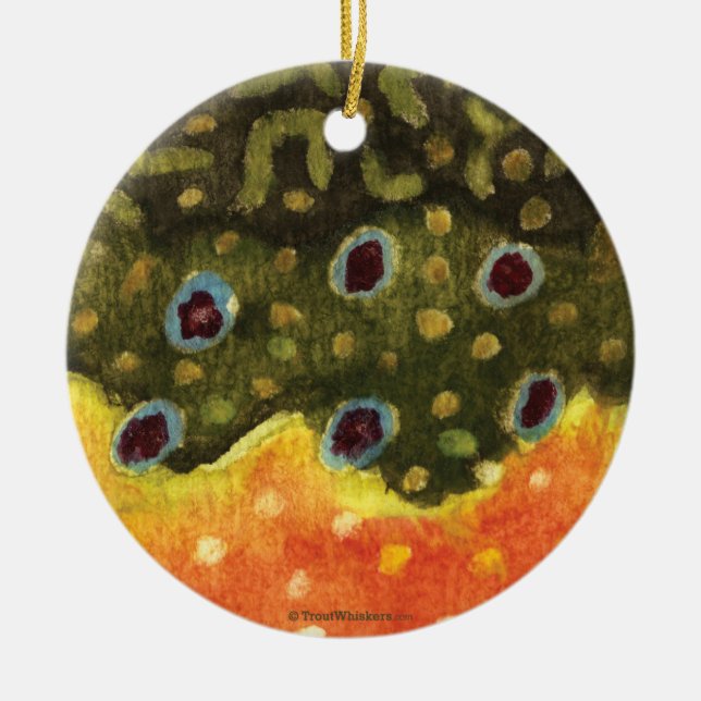 Brook Trout Fly Fishing Ichthyologist Angler's Ceramic Ornament (Front)