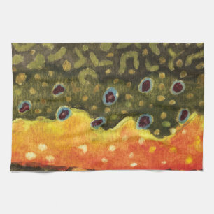 Brook Trout Fly Fishing Ichthyologist Angler's Kitchen Towel