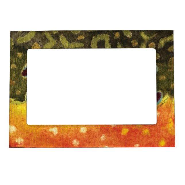 Brook Trout Fly Fishing Ichthyologist Angler's Magnetic Photo Frame (Front)