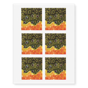 Brook Trout Fly Fishing Ichthyologist Angler's Temporary Tattoos