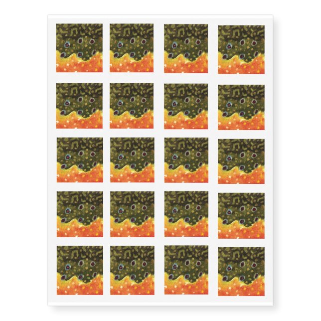 Brook Trout Fly Fishing Ichthyologist Angler's Temporary Tattoos (Front)