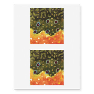 Brook Trout Fly Fishing Ichthyologist Angler's Temporary Tattoos