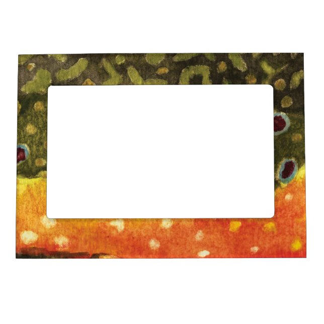 Brook Trout Fly Fishing Ichthyology Angler's Magnetic Picture Frame (Front)