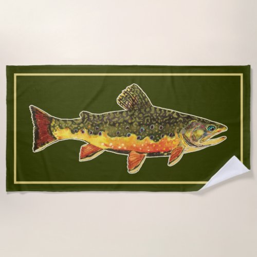 Brook Trout Fly Fishing Ichthyology Beach Towel