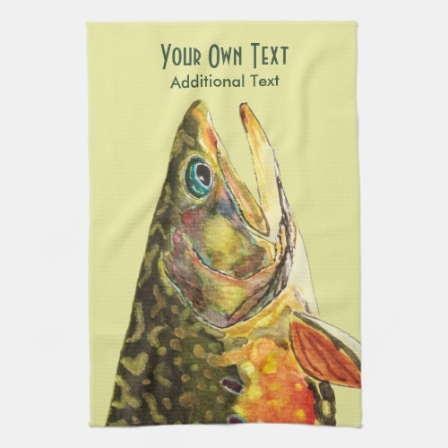 Brook Trout Fly Fishing Ichthyology Kitchen Towel