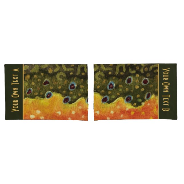 Brook Trout Fly Fishing Icthyology Angler's Pillow Case (Front-Set)