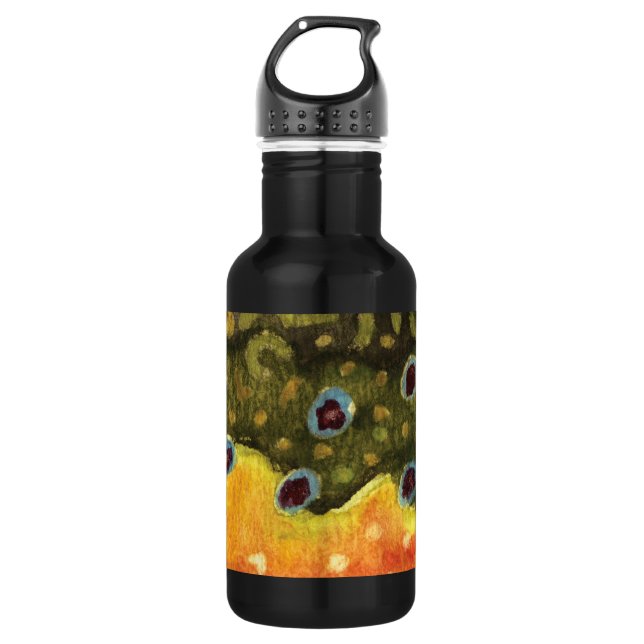 Brook Trout Fly Fishing Icthyology Angler's Water Bottle (Front)