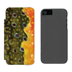 Brook Trout Fly Fishing Wallet Case For iPhone SE/5/5s
