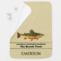 Brook Trout Fly Fishing Latin Name Ichthyology Baby Blanket