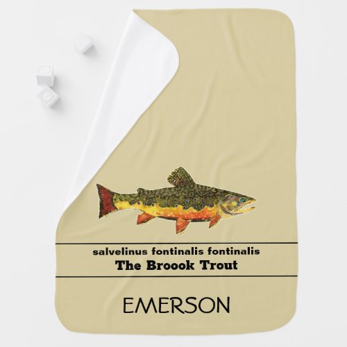 Brook Trout Fly Fishing Latin Name Ichthyology Baby Blanket