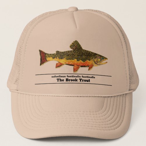 Brook Trout Fly Fishing Latin Name Ichthyology Trucker Hat