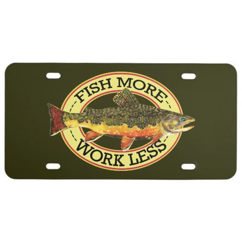 Brook Trout Fly Fishing License Plate