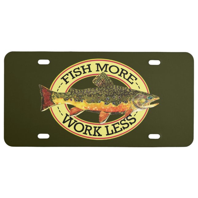 Brook Trout Fly Fishing License Plate (Front)