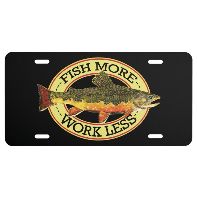 Brook Trout Fly Fishing License Plate (Front)