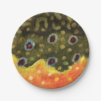 Brook Trout Fly Fishing Paper Plates by TroutWhiskers at Zazzle