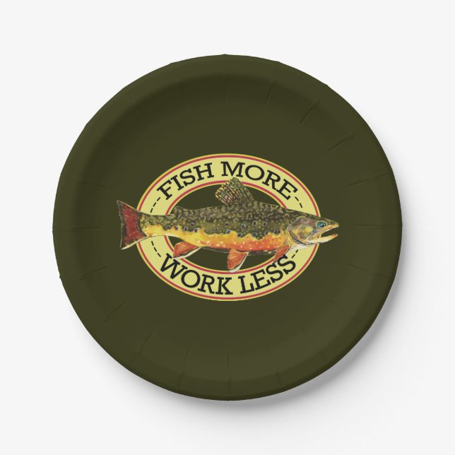 Brook Trout Fly Fishing Paper Plates (Front)