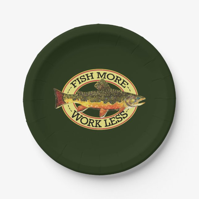Brook Trout Fly Fishing Paper Plates (Front)
