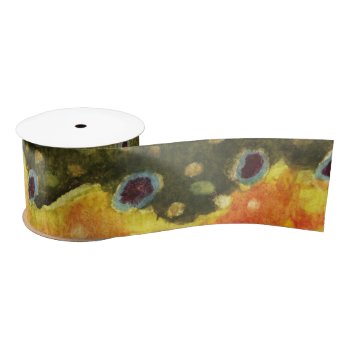Brook Trout Fly Fishing Satin Ribbon by TroutWhiskers at Zazzle
