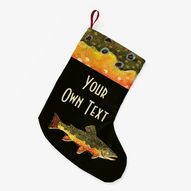 Brook Trout Fly Fishing Small Christmas Stocking (Front (Hanging))