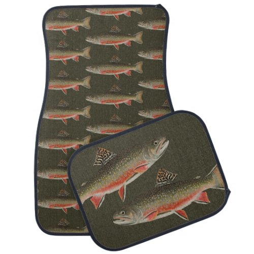 Brook Trout Freshwater Fishing Theme Car Floor Mat