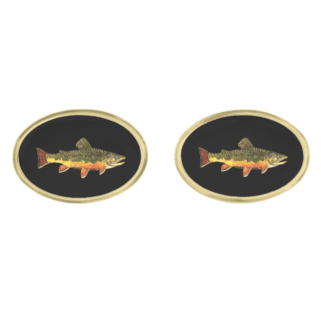Brook Trout Gold Cufflinks (Front)