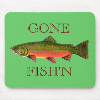 BROOK TROUT , GONE FISH'N MOUSE PAD