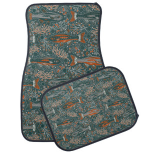 Brook Trout - Gray, Orange, Blue and White - Fish Car Floor Mat