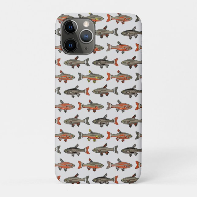 Brook Trout Gray Yellow Orange on Light Gray NH Case-Mate iPhone Case (Back)