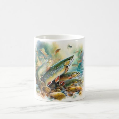 Brook Trout in Harmony 310524AREF102 _ Watercolor Coffee Mug