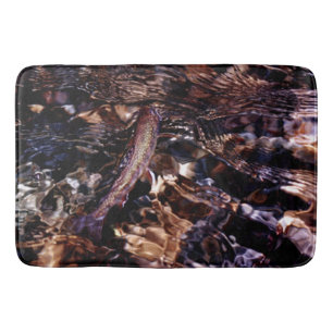 Brook Trout in River Water Bath Mat