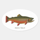 Brook Trout Logo (Swimming) Classic Round Sticker | Zazzle.com