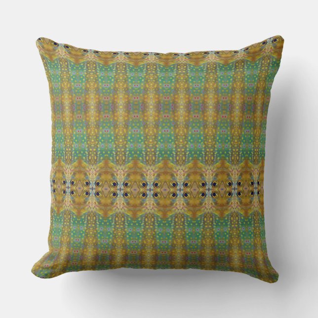 Brook  trout pattern print pattern throw pillow (Front)