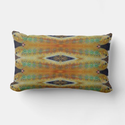 Brook  trout pattern print pillow