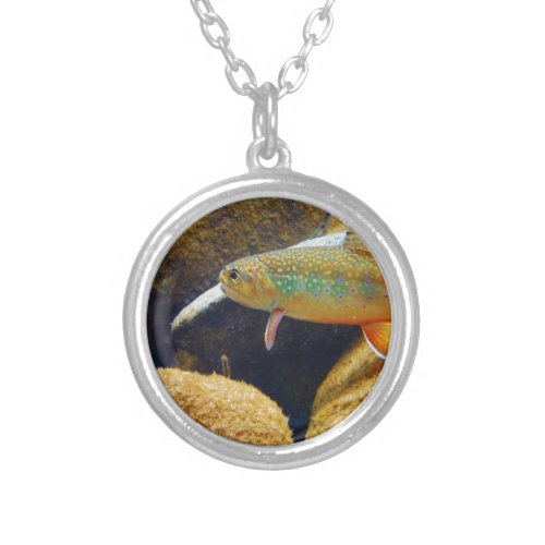 Brook Trout Silver Plated Necklace