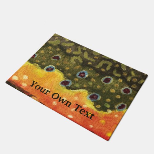 Brook Trout Skin Fly Fishing House Cabin Lodge Doormat