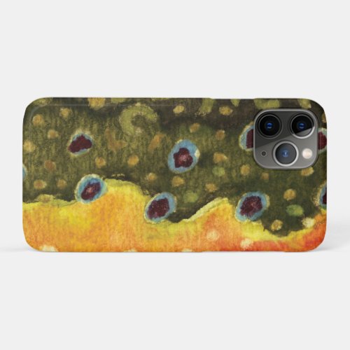 Brook Trout Skin Fly Fishing Ichthyologist Angling iPhone 11 Pro Case