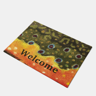 Brook Trout Skin, Fly Fishing Painting Doormat