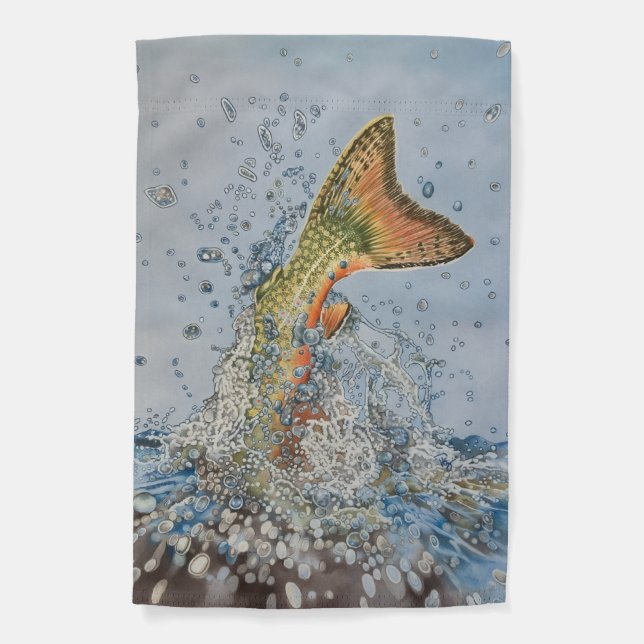Brook Trout Splash Garden Flag (Front)