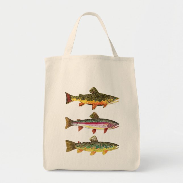 Brook Trout Sport Fishing Tote Bag (Front)