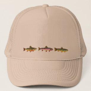 Custom Fly Fishing Ichthyology 3 Trout Trucker Hat | Zazzle