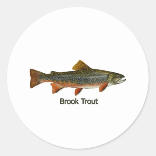 Brook Trout titled Classic Round Sticker