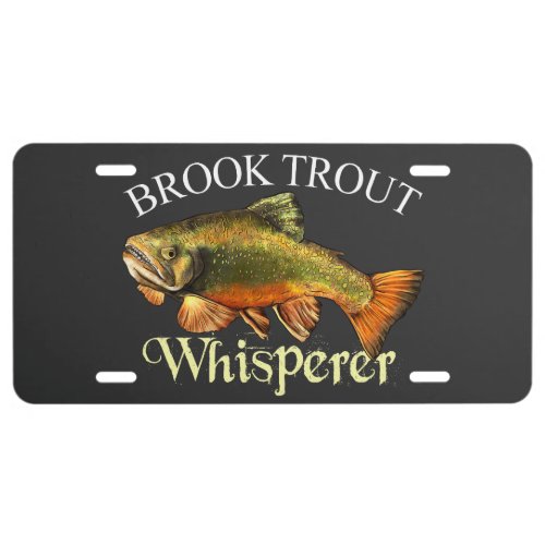 Brook Trout Whisperer Dark License Plate