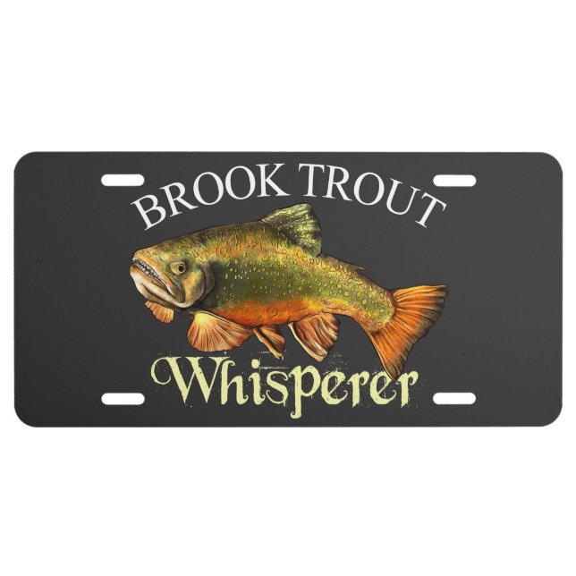 Brook Trout Whisperer Dark License Plate (Front)
