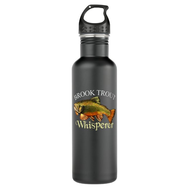 Brook Trout Whisperer Dark Stainless Steel Water Bottle (Front)