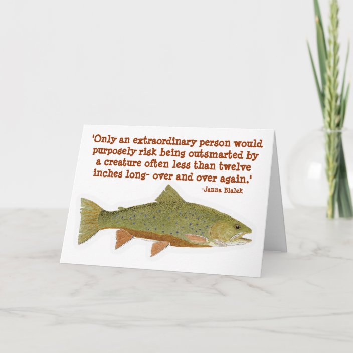 Brook Trout with humorous quote Card