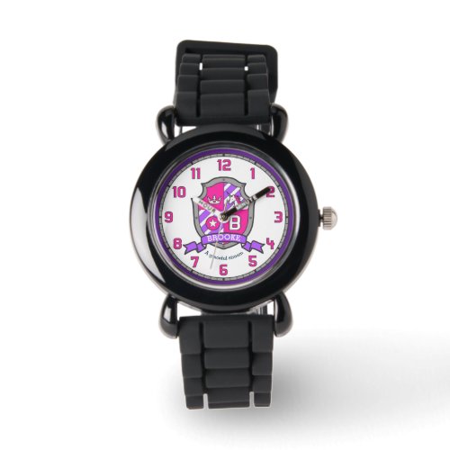 Brooke girls name meaning letter B unicorn pink Watch