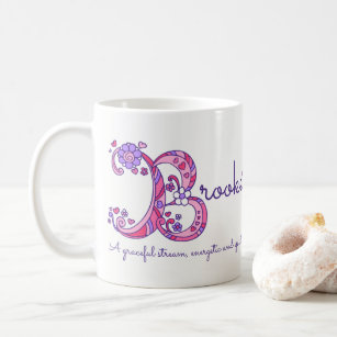 Brooke name meaning decorative B monogram mug