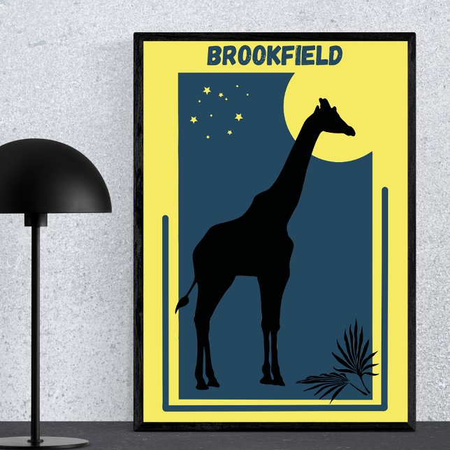 Brookfield Zoo Chicago Illinois Vintage Giraffe Poster (Creator Uploaded)